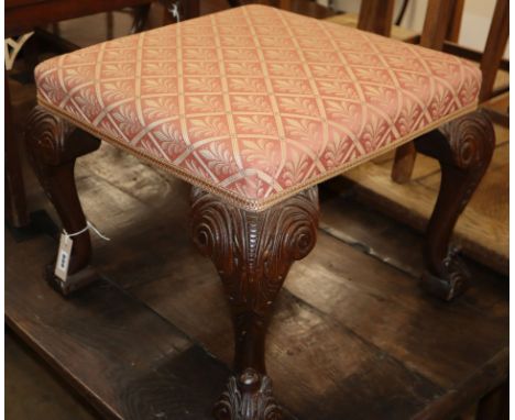 A Georgian-style mahogany dressing stool W.51cm