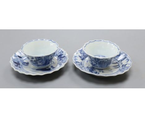 A pair of Kangxi tea bowls and saucers Saucers diameter 10cm