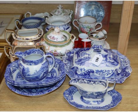 A collection of Spode Italian and mixed ceramics and a book on blue and white ceramics