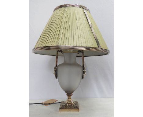 CHARLES EDWARDS MASK TABLE LAMP, with shade, 71cm H. 