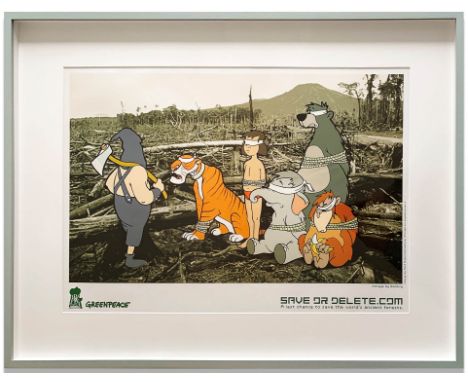 BANKSY 'Save or Delete', Greenpeace print, offset lithograph on recycled paper, 2002, including eight campaign stickers, prov