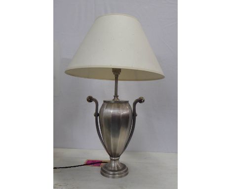 CHARLES EDWARDS URN TABLE LAMP, with shade, 65cm H. 