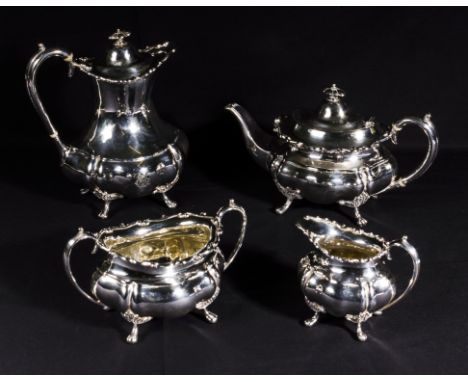 A four piece silver plated tea service, R Stewart Glasgow