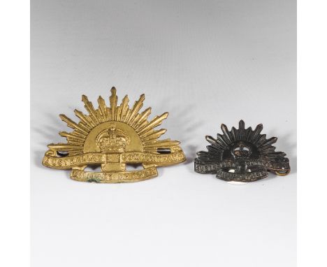 Two Australian Commonwealth Military Forces badges, bronze and brass