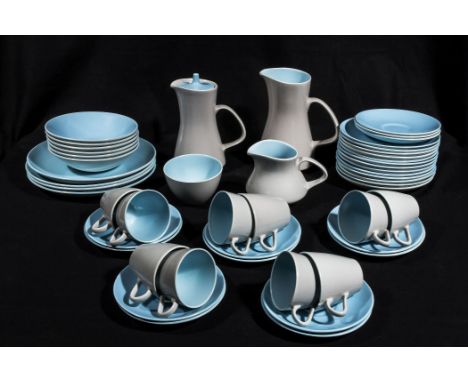 A Poole pottery part tea set