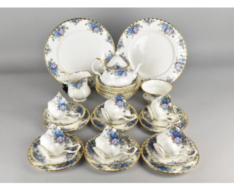 A Royal Albert Moonlight Rose Tea Set to Comprise Six Cups, Six Saucers, Six Side Plates, Milk Jug, Sugar Bowl, Teapot, Six B