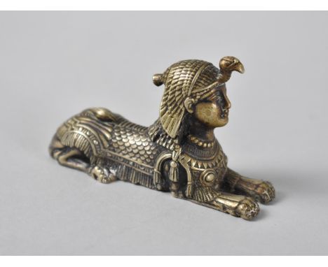 A Cast Bronze Souvenir Sphinx Stamped with Registration Mark Dated 1861 Linking it to the Great Exhibition, Nicely Detailed M