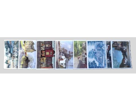 A Set of Seventeen Large Printed Advertisements on Card of Post Offices in England 