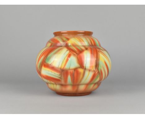 An Art Deco T. Lawrence Falcon Ware Vase of Globular Tapered Form, Georgia Pattern, 18cm high 