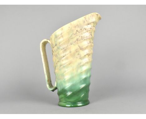 A Beswick Art Deco Jug in Mottled Green and Cream Glaze, Shape No. 162, 27.5cm 