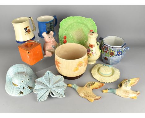 A Collection of Various Mid/Late 20th Century Ceramics to Comprise 'The Cube' Teapot, Wade Pig Money Bank, Carlton Ware 'The 