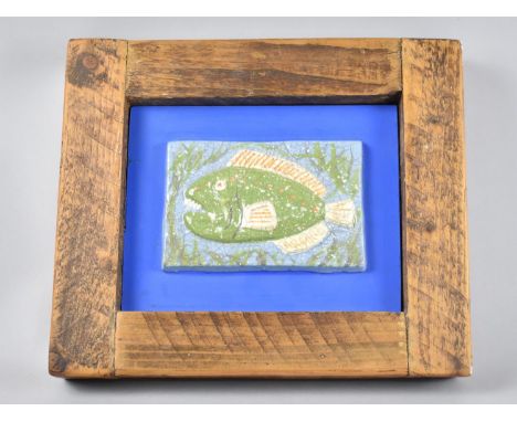 A Modern Framed Ceramic Plaque Depicting Piranha, Subject 15x10cm 