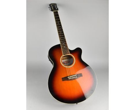 A Stagg Handmade Western Guitar, Model SW206CE-VS, Serial No. 040481, with Stagg Carry Bag 