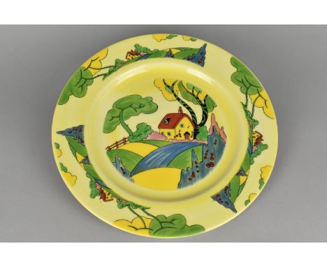 A Staffordshire Pottery Royal Garden Art Deco Style Plate, 28cm diameter 