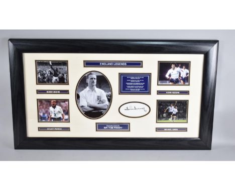 A Framed Combination Print, Football - "England Legends" to Include Autograph of Sir Tom Finney, with Certificate 