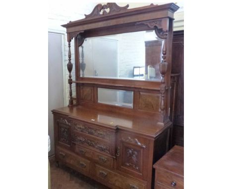 Victorian walnut mirror-back sideboard No condition reports for this sale