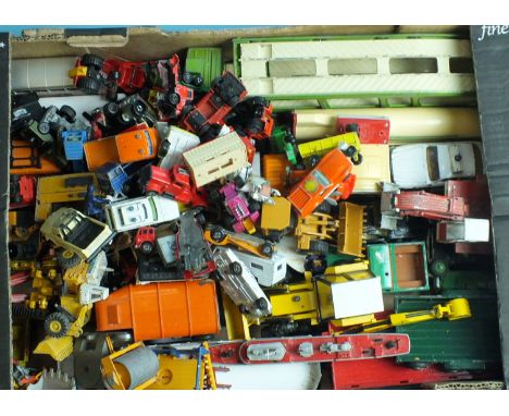 A large quantity of playworn diecasts by Corgi, NZG, Matchbox, etc.