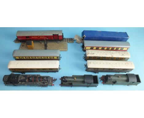 Hornby Dublo, two 0-6-0T Class N2 tank engines, no.6699, a 2-6-4T 4MT standard tank engine, a Royal Mail TPO mail van set and