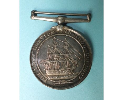 A Victorian Royal Navy Long Service and Good Conduct Medal awarded to Fred K Rendle, Btmn H M Coast Guard.