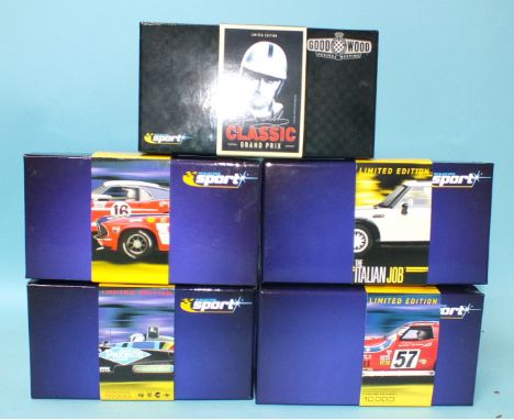 Five modern Scalextric "Sport" cars by Hornby Hobbies Ltd, all boxed, four of them limited editions, (5).