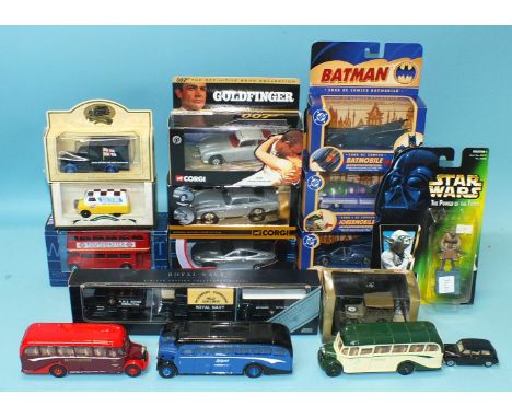 Corgi: James Bond 007 issues: Goldfinger, Thunderball and Die Another Day, Batman: two Batmobiles and a Jokermobile, all boxe