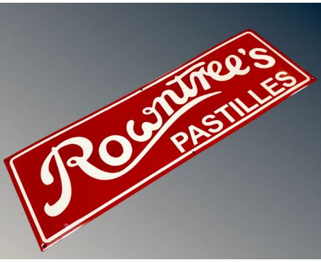 A Rowntree's Pastilles enamel sign. (width 91cm)
