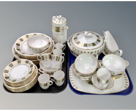 Two trays containing 50 pieces of Spode Persia coffee and dinner china.