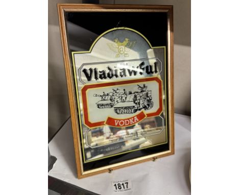 A vintage Russian Vladiawful vodka advertising mirror
