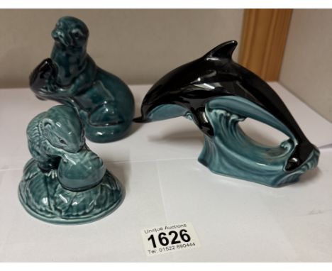 3 Poole animal/dolphin figures