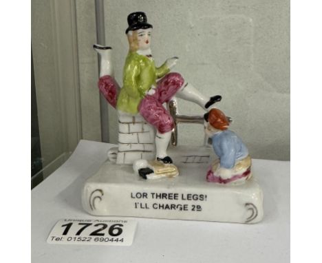 A vintage ceramic fairing 3 leg shoe shine