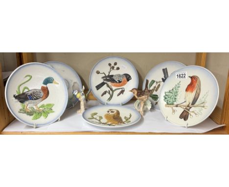 6 Goebel wildlife collectors plates, edition 1 to 6 &amp; 2 Goebel bird figures