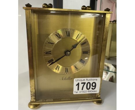 A Schiller German made Quartz carriage/mantel clock