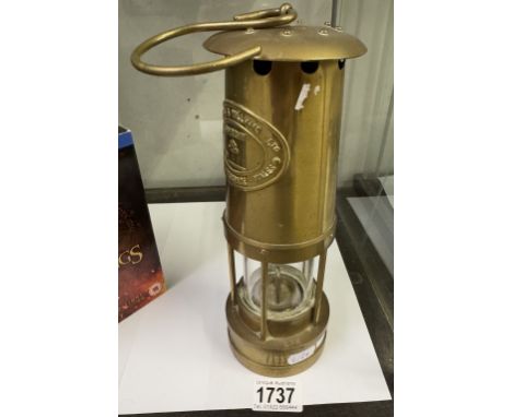 A miners lamp E. Thomas &amp; Williams Ltd, Cambrian No: 19996, maker Aberdare, Wales. Height 26cm