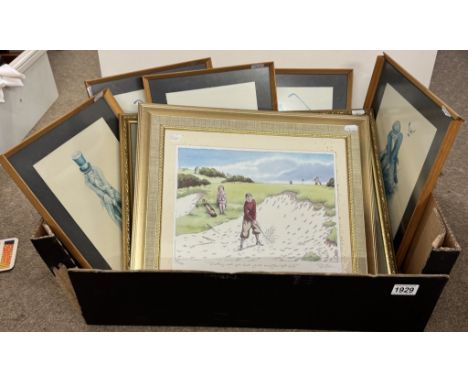 A limited edition Bob Farndon golf print &amp; other pictures