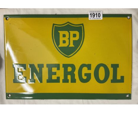 A retro BP ENERGOL enamel sign, 36cm x 24cm