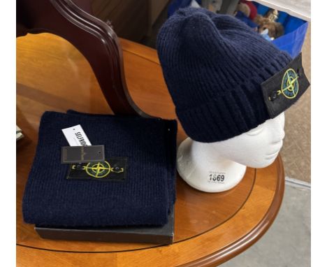 A new Selfridges box set of Stone Island hat &amp; scarf
