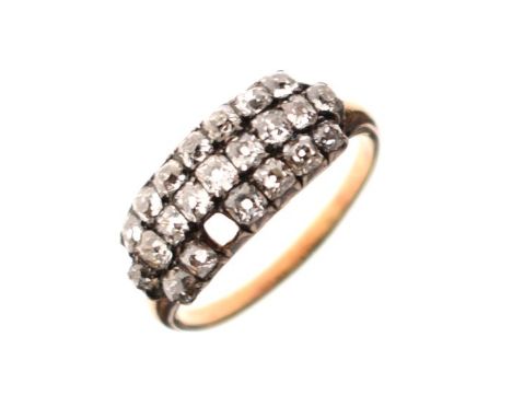 Pavé set diamond ring, the shank unmarked, size O   Condition: 