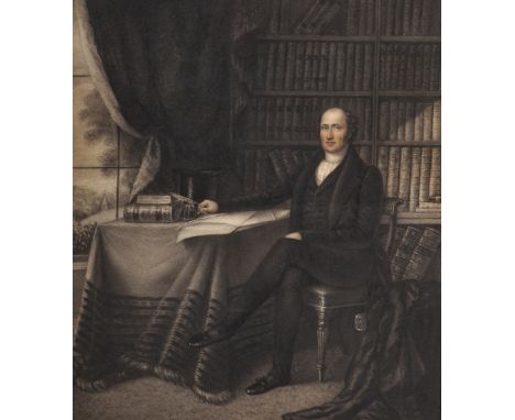 Maria Rosina Gilberne (1802-1885) British. A Portrait of "Rev. William Wilson, Vicar of Walthamstow, 1838", Seated in an Inte