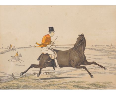 20th Century English School. A Hunting Scene, Engraving, Inscribed on a label on reverse, 4.75" x 6.5", and the companion pie
