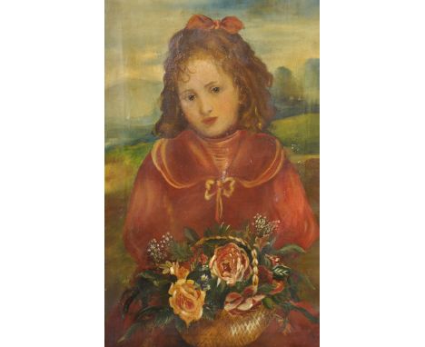 Albert Stolz (1875-1947) German. "Ein Weissenkind", Portrait of a Young Girl, Oil on Canvas, Signed, Inscribed and Dated 1908