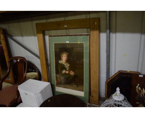 A large light oak mirror frame 