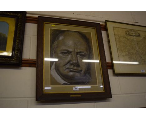 W.C.Page? chalk and charcoal portrait of Winston Churchill