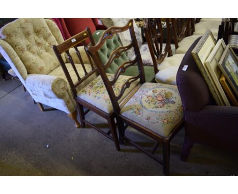 A 19th Century mahogany ladder back dining chair; and one other mahogany dining chair 