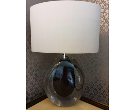 Heathfield And Co Mia Table Lamp Mouth-Blown Glass Features An Intense Drop Of Colour And A Satin Shade 50cm Tall (Room 714)