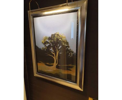Landscape Lithograph Print Framed Depicting A Tree 62 x 76cm (Room 729)