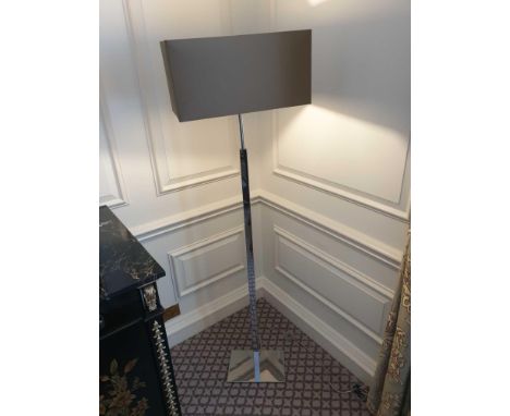 Heathfield And Co Dakota Contemporary Floor Lamp Chrome Complete With Shade 158cm (Room 702 &amp; 703)
