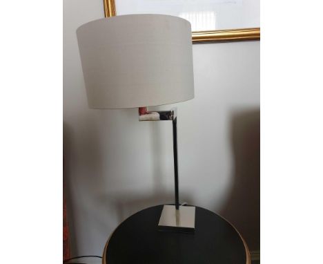  A Pair Porta Romana SLD36 Polished Nickel Swivel Arm Table Lamp With Shade 65cm (Room 723 &amp; 724)