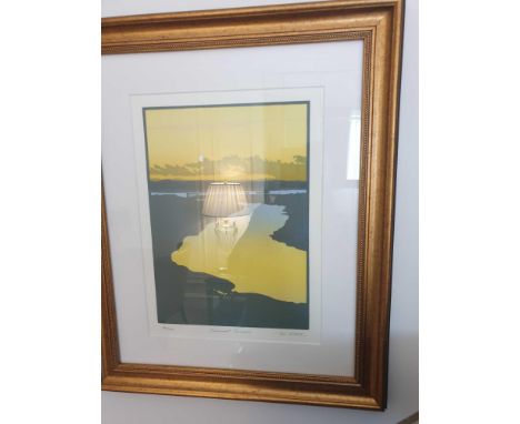 Colin Moore (Scottish B.1949) A Limited Edition Three Block Colour Lino Print 40 Of 100 Framed Titled And Signed 45 x 35cm (R