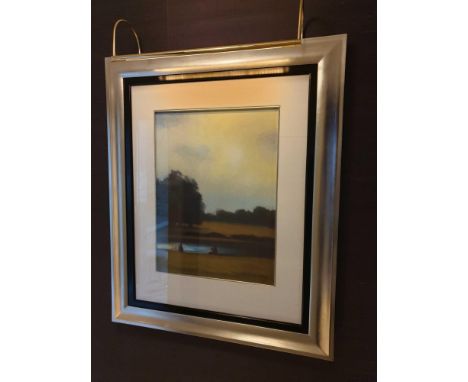 Lithograph Print Park Scene With 5 Figures Framed 80 x 60cm (Room 725)