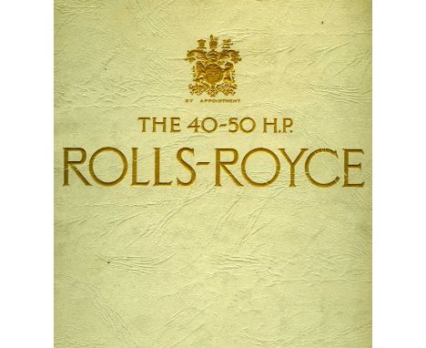 The Rolls-Royce 40-50hp Phantom II. A 1935 large format brochure,  having a grey cord-tied figured-card cover. 34pp with six 